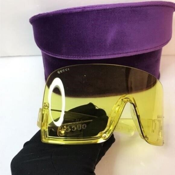 New Season Gucci Eyewear Mask-shaped frame sunglasses - Picture 8 of 14